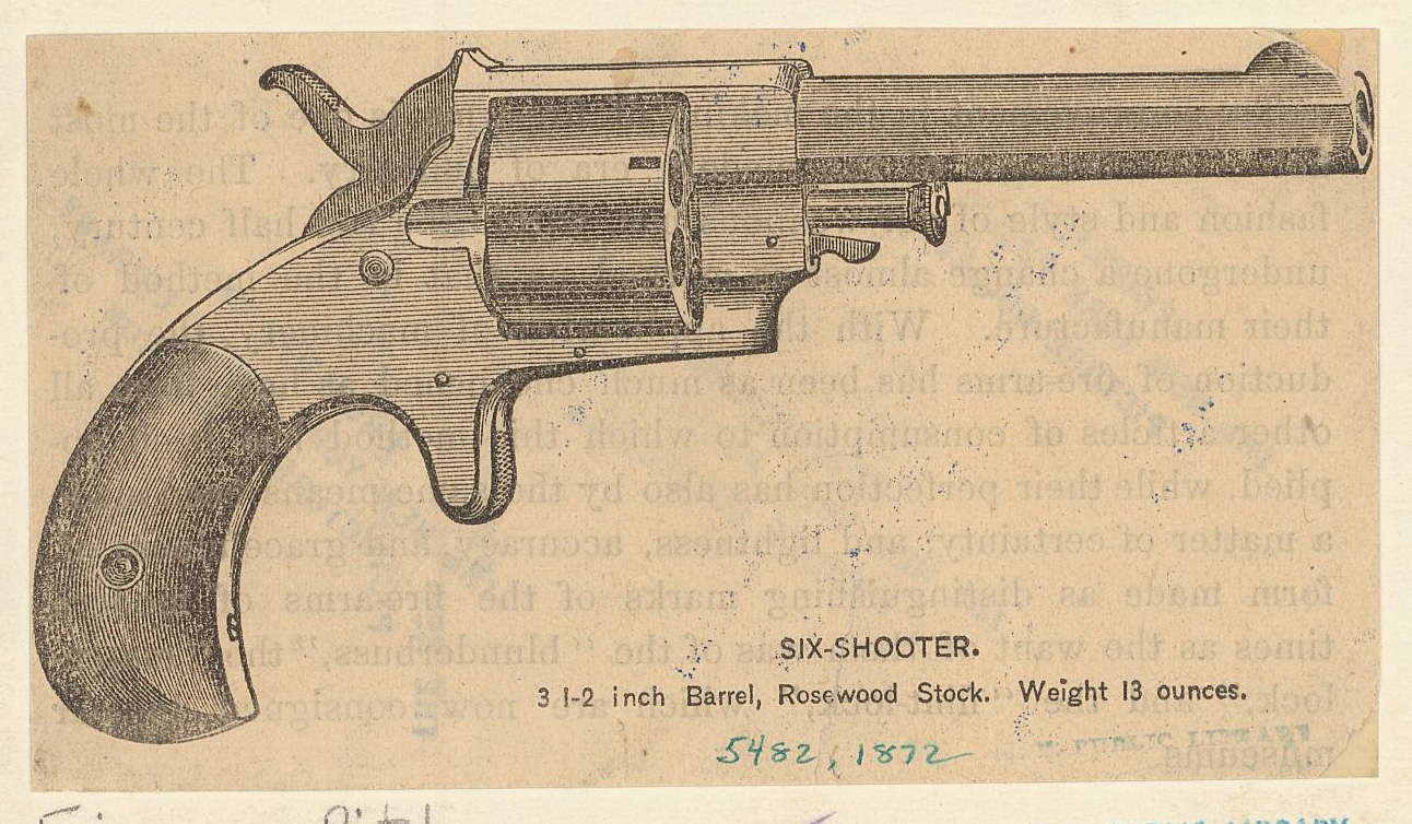 An illustration of a revolver.